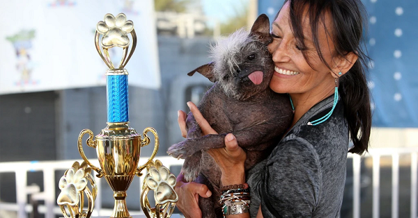 ‘Sr. Cara Feliz’ vence o prêmio de cachorro mais feio do mundo